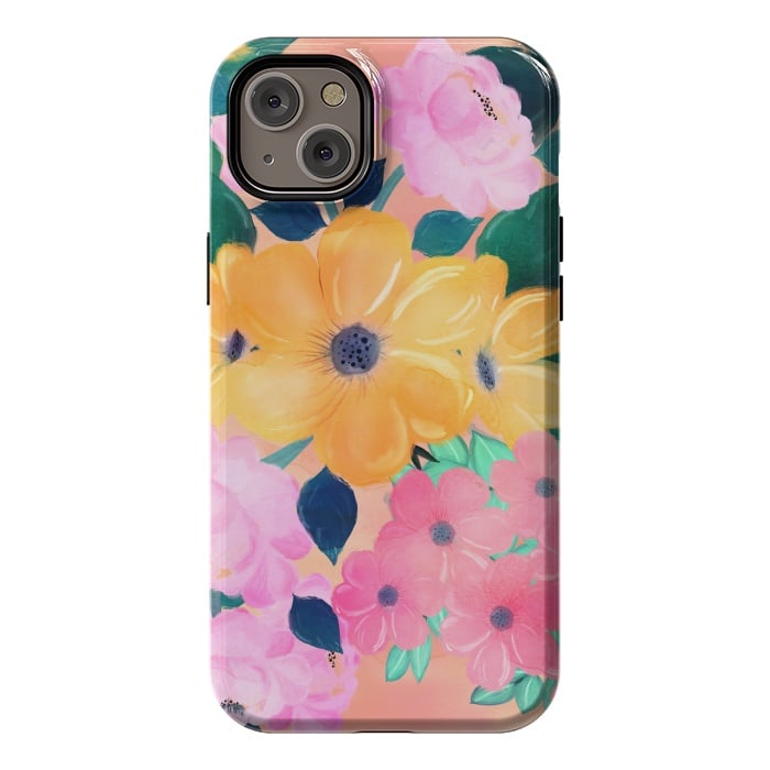 iPhone 14 Plus StrongFit Cute Colorful Romantic Watercolor Flowers  by InovArts