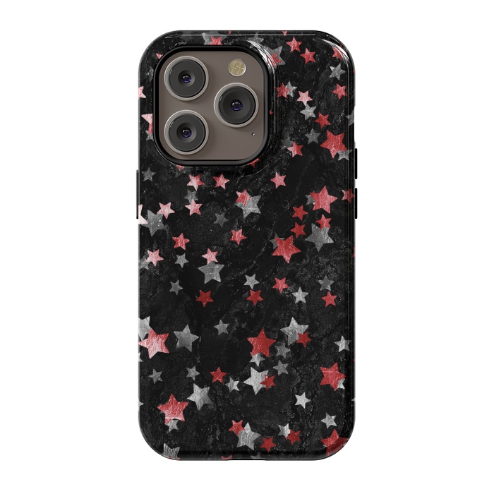 iPhone 14 Pro StrongFit Silver Copper stars on marble sky by Oana 