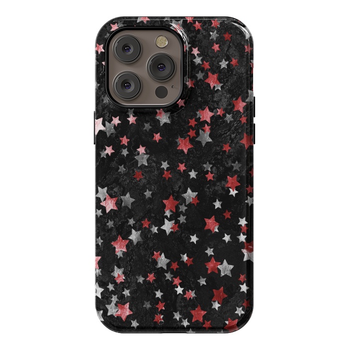 iPhone 14 Pro max StrongFit Silver Copper stars on marble sky by Oana 
