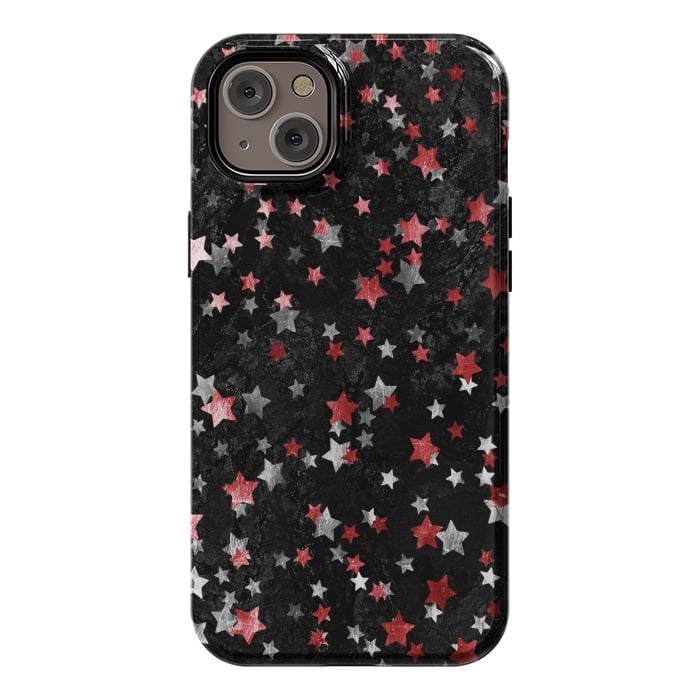 iPhone 14 Plus StrongFit Silver Copper stars on marble sky by Oana 