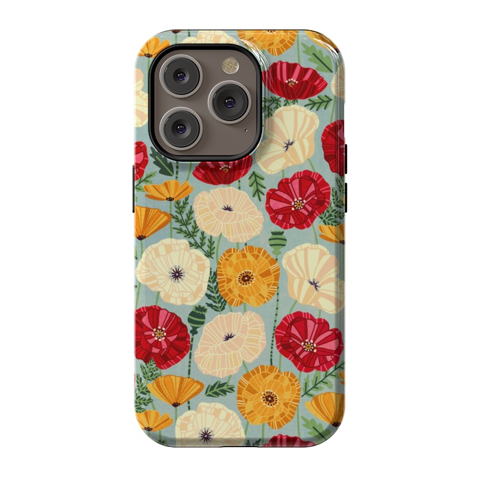 iPhone 14 Pro StrongFit Textured Poppies  by Tigatiga