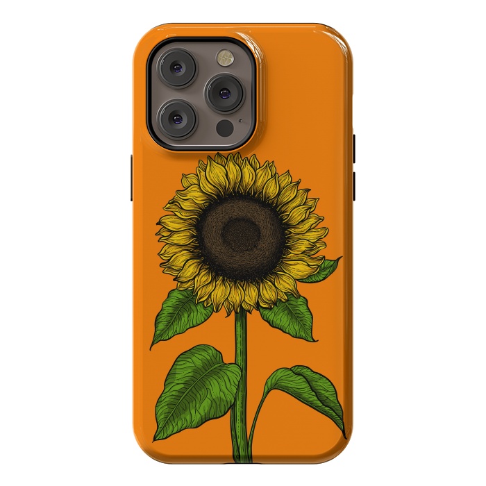 iPhone 14 Pro max StrongFit Sunflower on orange by Katerina Kirilova
