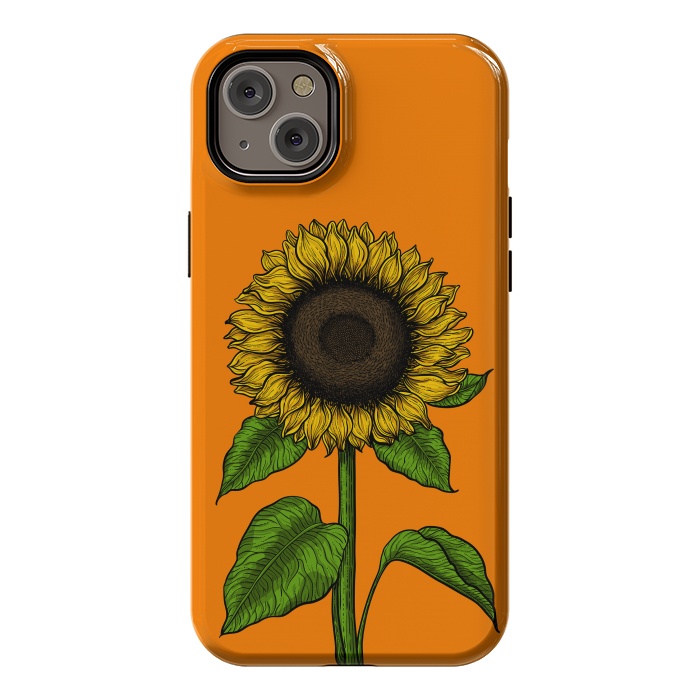 iPhone 14 Plus StrongFit Sunflower on orange by Katerina Kirilova