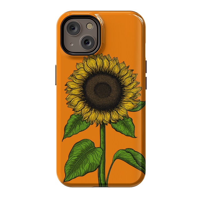 iPhone 14 StrongFit Sunflower on orange by Katerina Kirilova