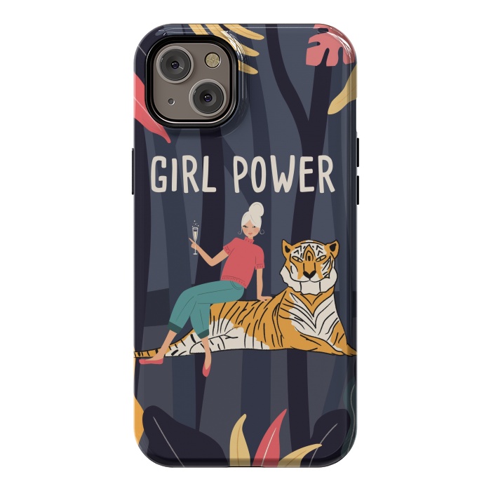 iPhone 14 Plus StrongFit Girl Power - Woman and Tiger by Jelena Obradovic