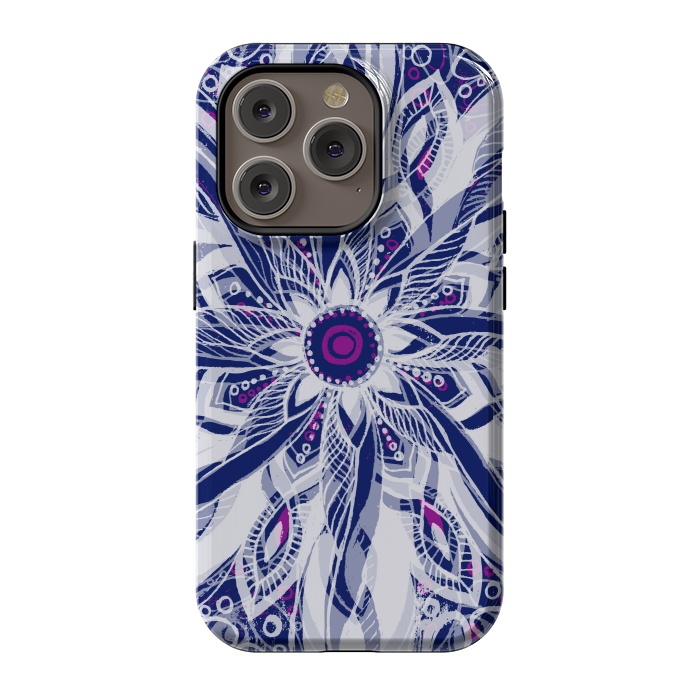 iPhone 14 Pro StrongFit Purple Dreams Mandala by Rose Halsey
