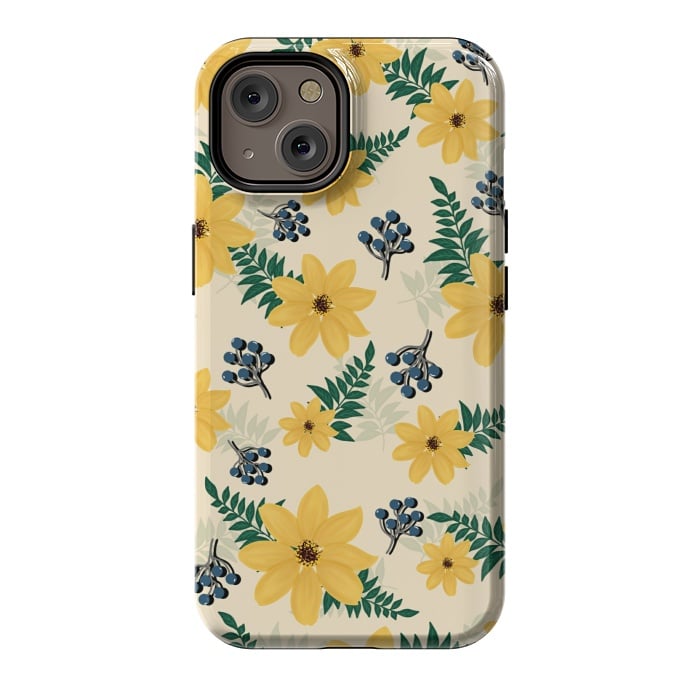 iPhone 14 StrongFit Yellow flowers pattern by Jms