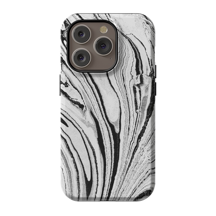 iPhone 14 Pro StrongFit Minimal painted marble stripes by Oana 