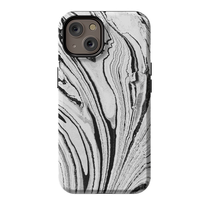 iPhone 14 StrongFit Minimal painted marble stripes by Oana 