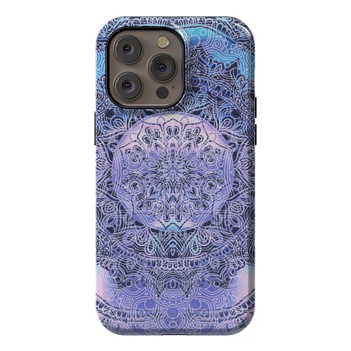 iPhone 14 Pro max StrongFit Blue purple gradient mandala by Oana 