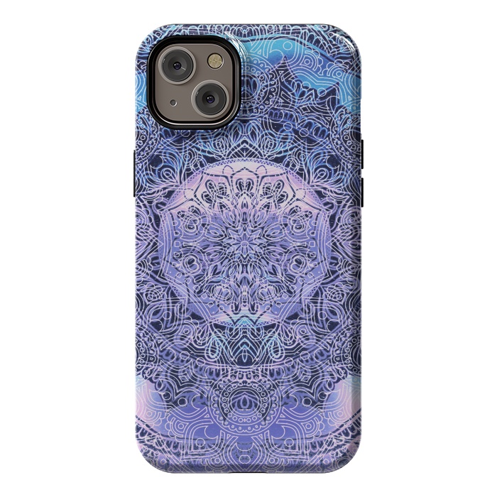 iPhone 14 Plus StrongFit Blue purple gradient mandala by Oana 