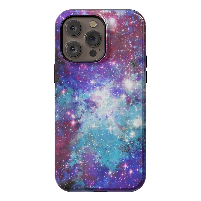 iPhone 14 Pro max StrongFit Purple violet starry galaxy by Oana 