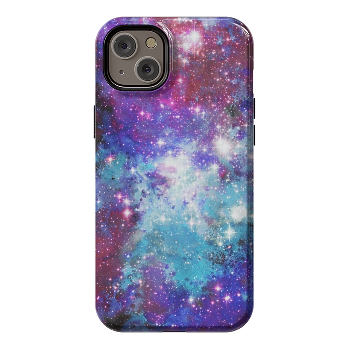 iPhone 14 Plus StrongFit Purple violet starry galaxy by Oana 