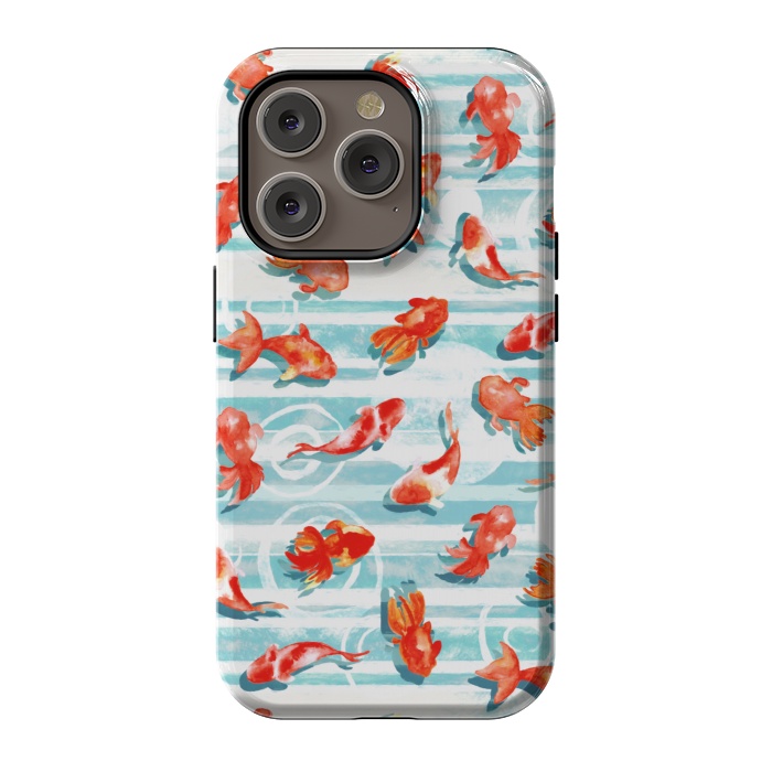 iPhone 14 Pro StrongFit Watercolor Goldfish  by Tigatiga