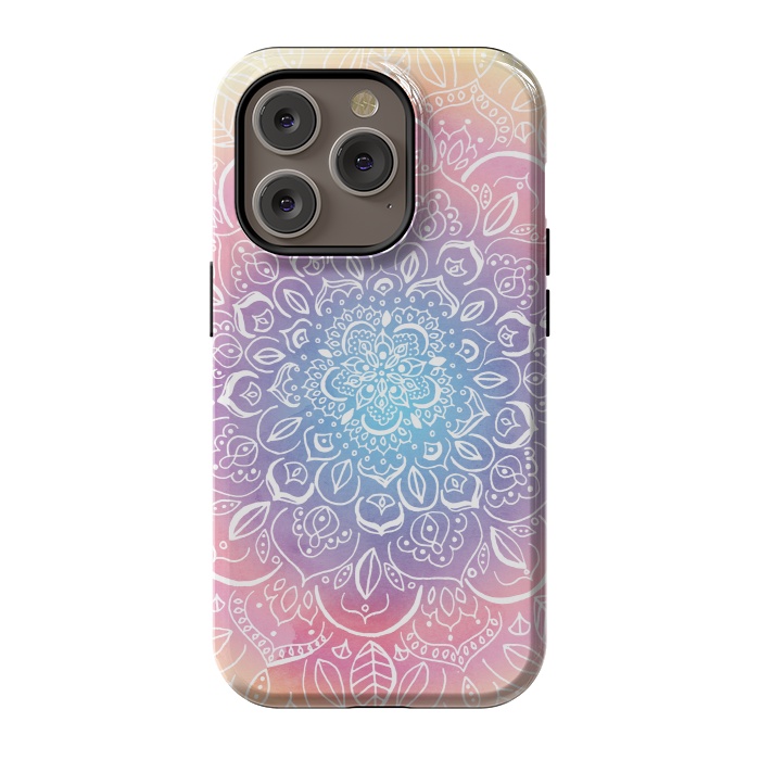 iPhone 14 Pro StrongFit Rainbow Dust Mandala by Tangerine-Tane