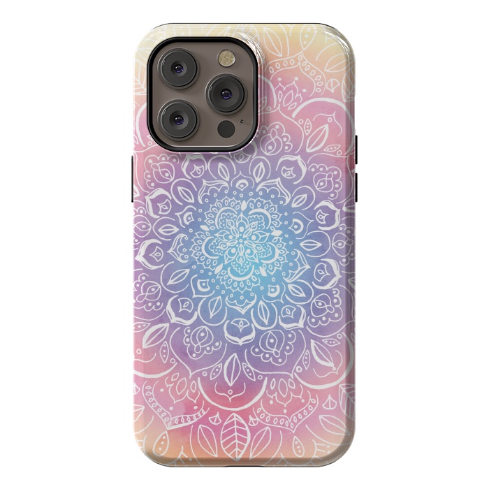 iPhone 14 Pro max StrongFit Rainbow Dust Mandala by Tangerine-Tane