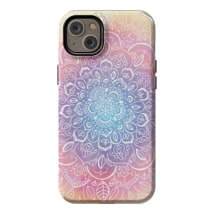 iPhone 14 Plus StrongFit Rainbow Dust Mandala by Tangerine-Tane
