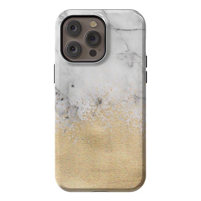 iPhone 14 Pro max StrongFit Gold Dust on Marble by Tangerine-Tane