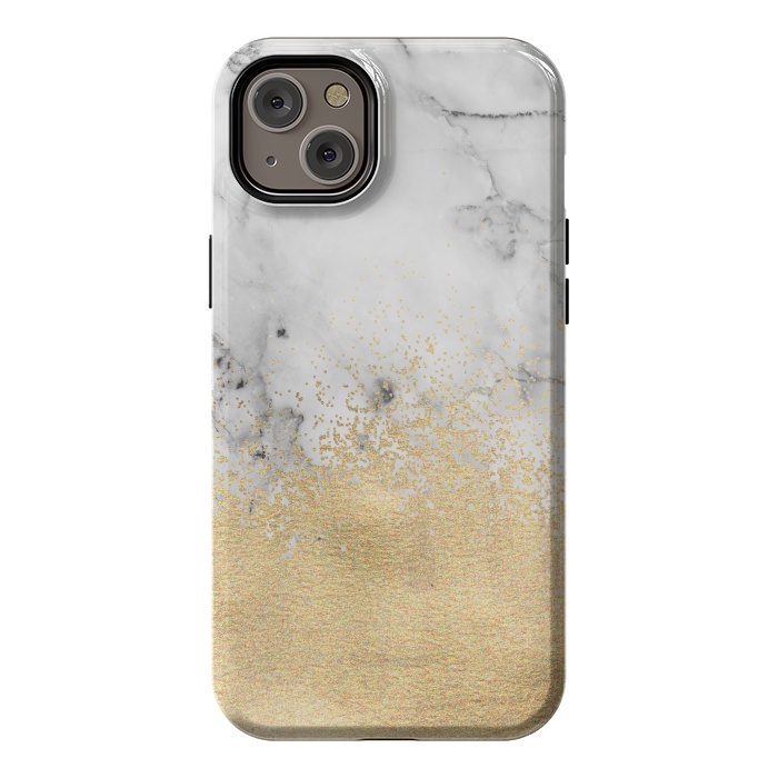iPhone 14 Plus StrongFit Gold Dust on Marble by Tangerine-Tane