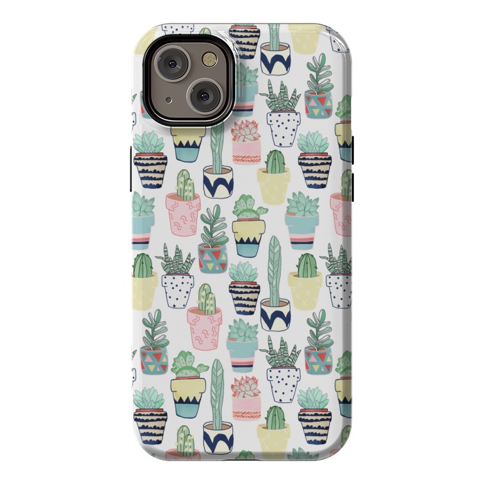 iPhone 14 Plus StrongFit Cute Cacti in Pots by Tangerine-Tane
