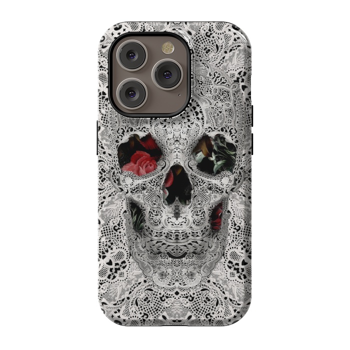 iPhone 14 Pro StrongFit Lace Skull 2 by Ali Gulec