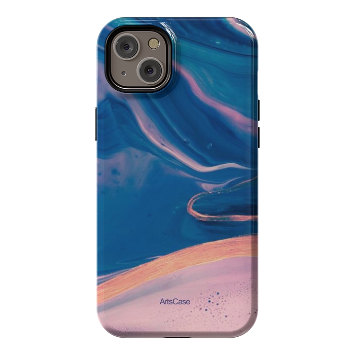 iPhone 14 Plus StrongFit Acrylic Paint Abstract Marbling by ArtsCase