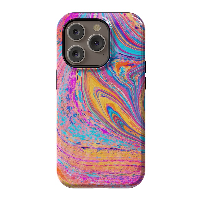 iPhone 14 Pro StrongFit Colorful Marbling Artwork by ArtsCase