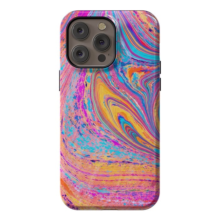 iPhone 14 Pro max StrongFit Colorful Marbling Artwork by ArtsCase
