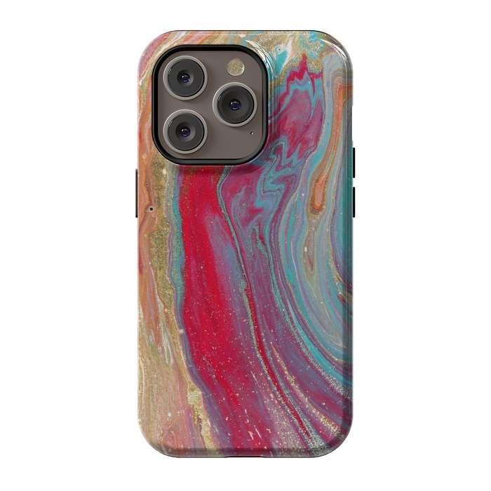 iPhone 14 Pro StrongFit Liquid Marble Design Colorful by ArtsCase
