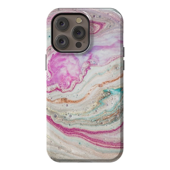 iPhone 14 Pro max StrongFit Natural Luxury Liquid Marble by ArtsCase