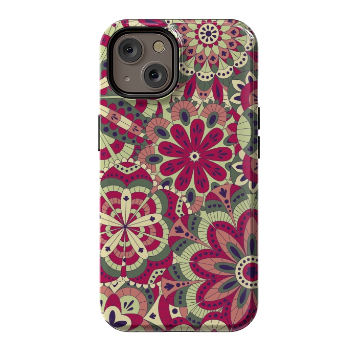 iPhone 14 StrongFit Floral Made with Many Mandalas by ArtsCase