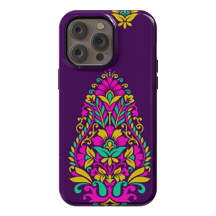 iPhone 14 Pro max StrongFit Purple Ethnic Mandalas by ArtsCase