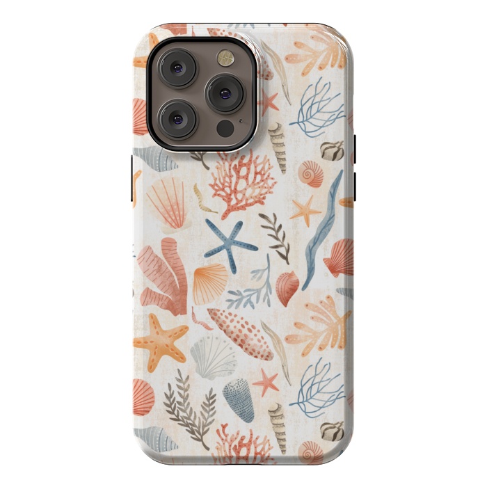 iPhone 14 Pro max StrongFit Vintage Seashells by Noonday Design