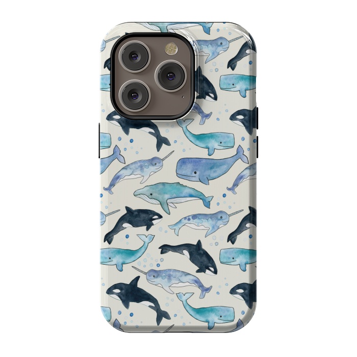 iPhone 14 Pro StrongFit Whales, Orcas & Narwhals by Tangerine-Tane