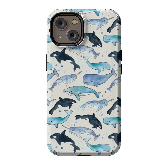 iPhone 14 StrongFit Whales, Orcas & Narwhals by Tangerine-Tane