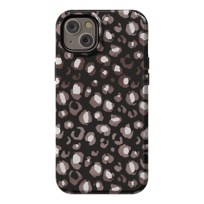 iPhone 14 Plus StrongFit Brown leopard spots pattern by Oana 