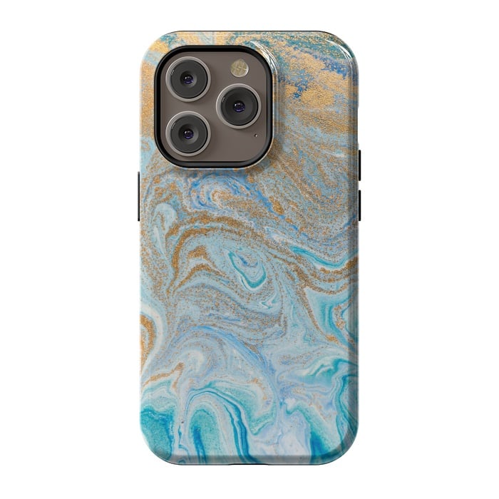 iPhone 14 Pro StrongFit Blue Marbling Artwork by ArtsCase