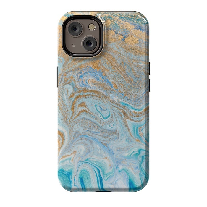 iPhone 14 StrongFit Blue Marbling Artwork by ArtsCase
