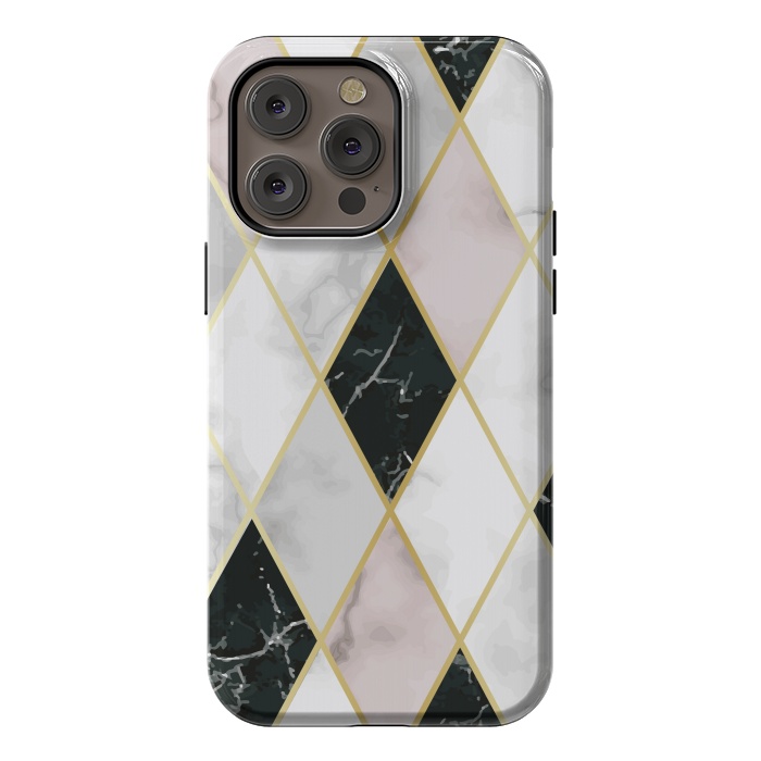 iPhone 14 Pro max StrongFit Golden Geometric Diagonal Lines by ArtsCase