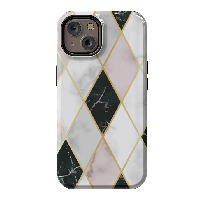 iPhone 14 StrongFit Golden Geometric Diagonal Lines by ArtsCase