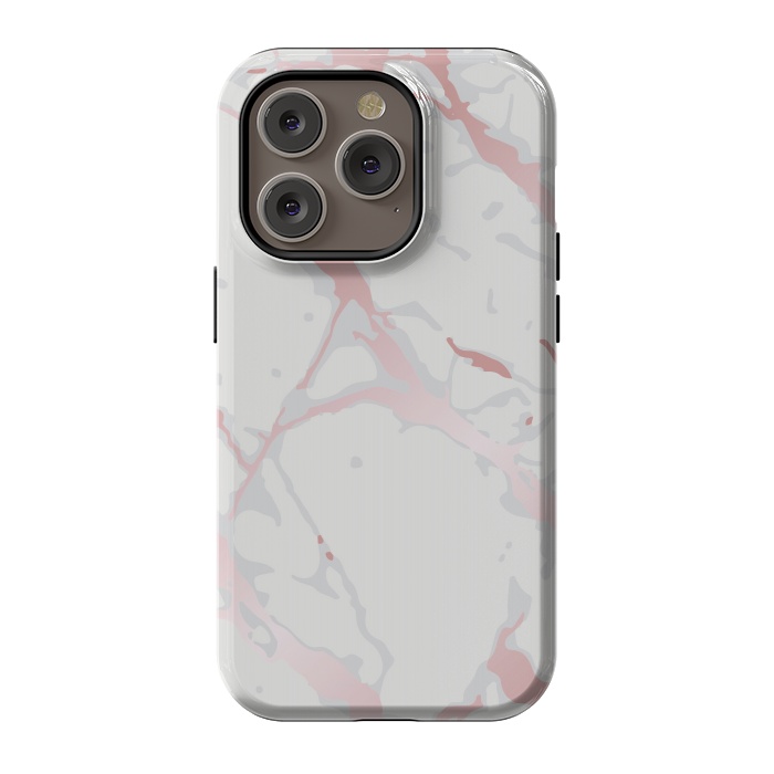 iPhone 14 Pro StrongFit Pink Rose Marble Design by ArtsCase