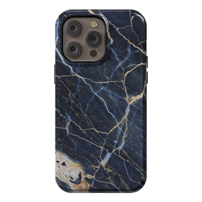 iPhone 14 Pro max StrongFit Structure Marble of Dark Gray Blue by ArtsCase
