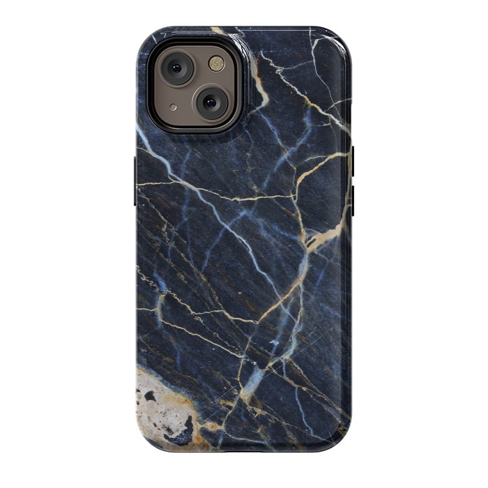 iPhone 14 StrongFit Structure Marble of Dark Gray Blue by ArtsCase