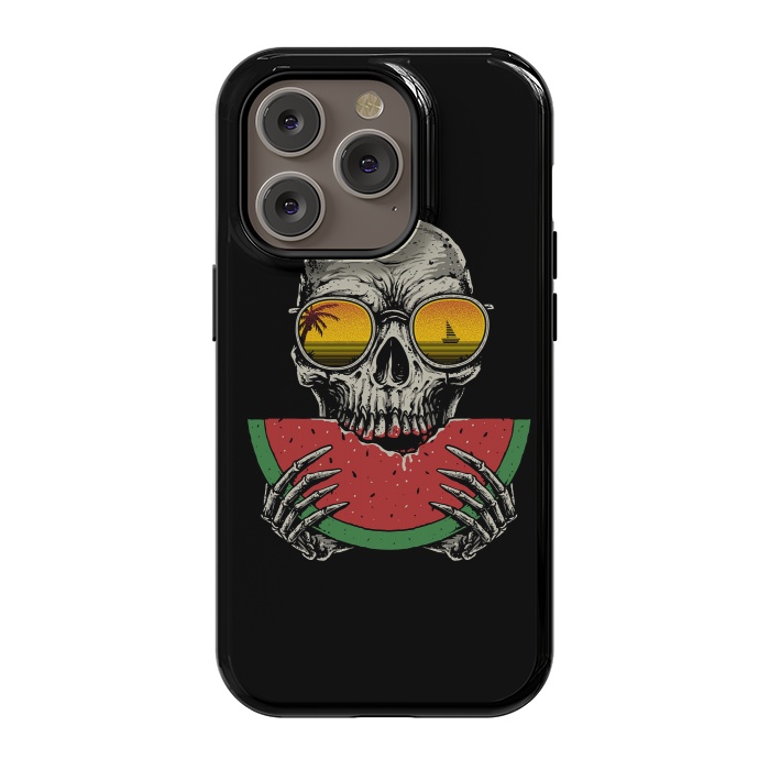iPhone 14 Pro StrongFit Watermelon Skull by Afif Quilimo