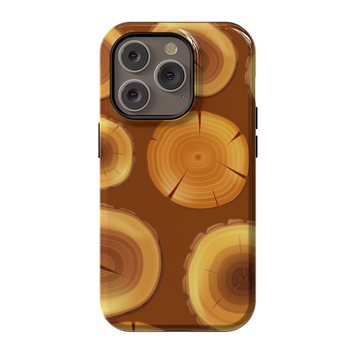 iPhone 14 Pro StrongFit wooden trunk pattern by MALLIKA