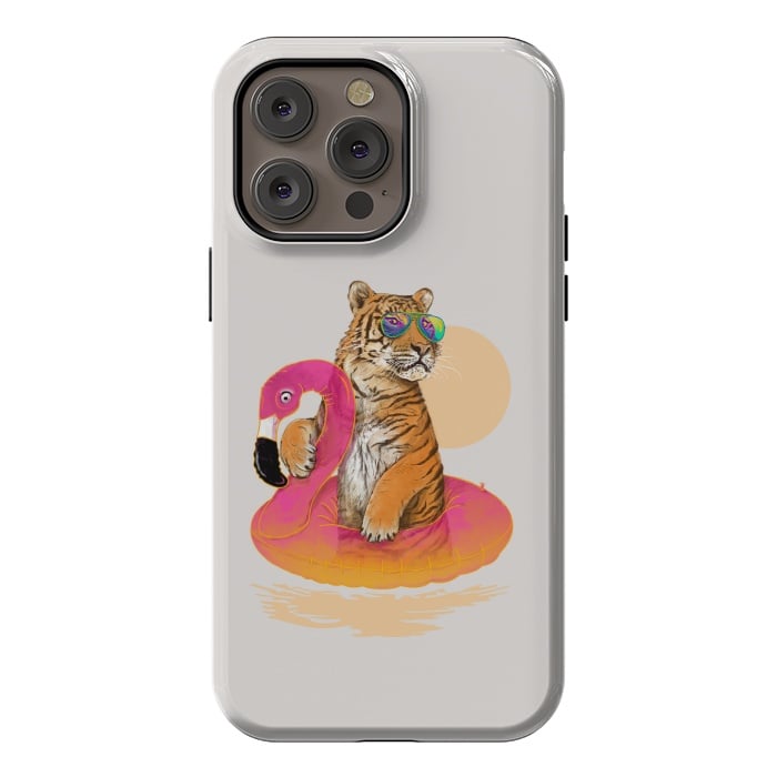 iPhone 14 Pro max StrongFit Chillin Flamingo Tiger by 38 Sunsets