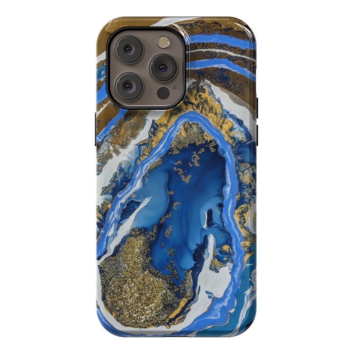iPhone 14 Pro max StrongFit Gold and blue geode  by Winston