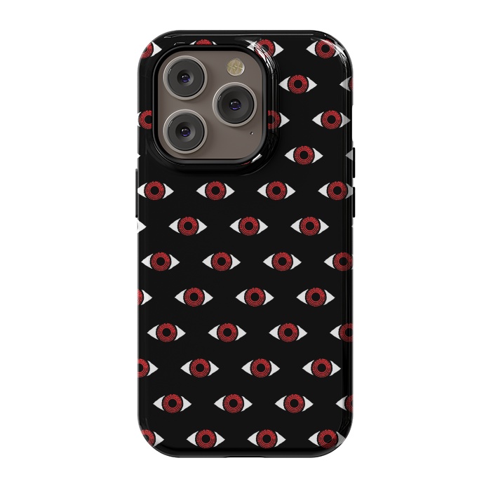 iPhone 14 Pro StrongFit Red eye pattern by Laura Nagel