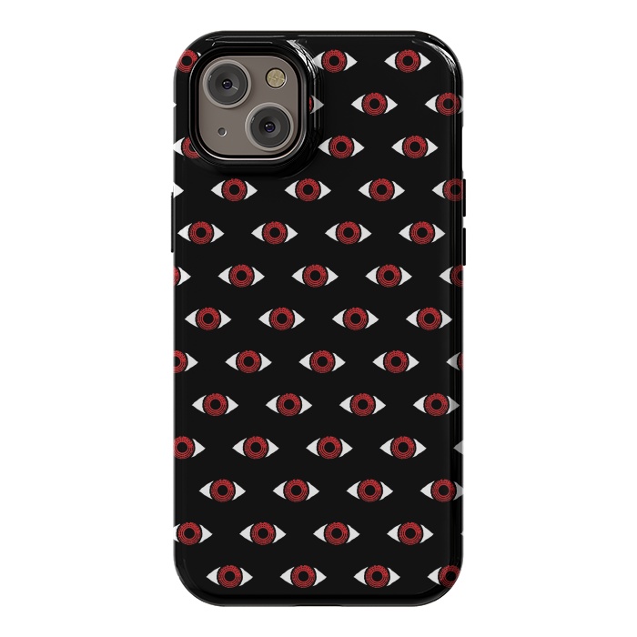 iPhone 14 Plus StrongFit Red eye pattern by Laura Nagel