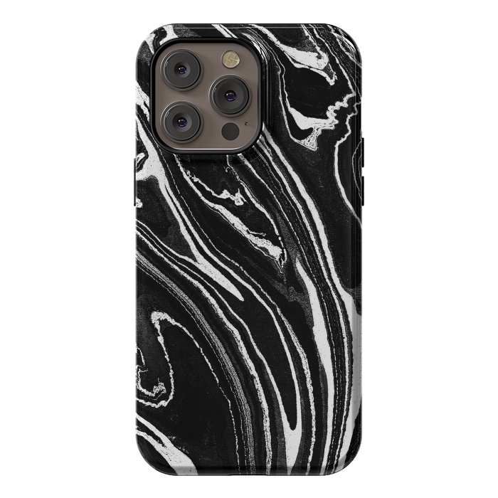 iPhone 14 Pro max StrongFit Dark minimal marble stripes art by Oana 